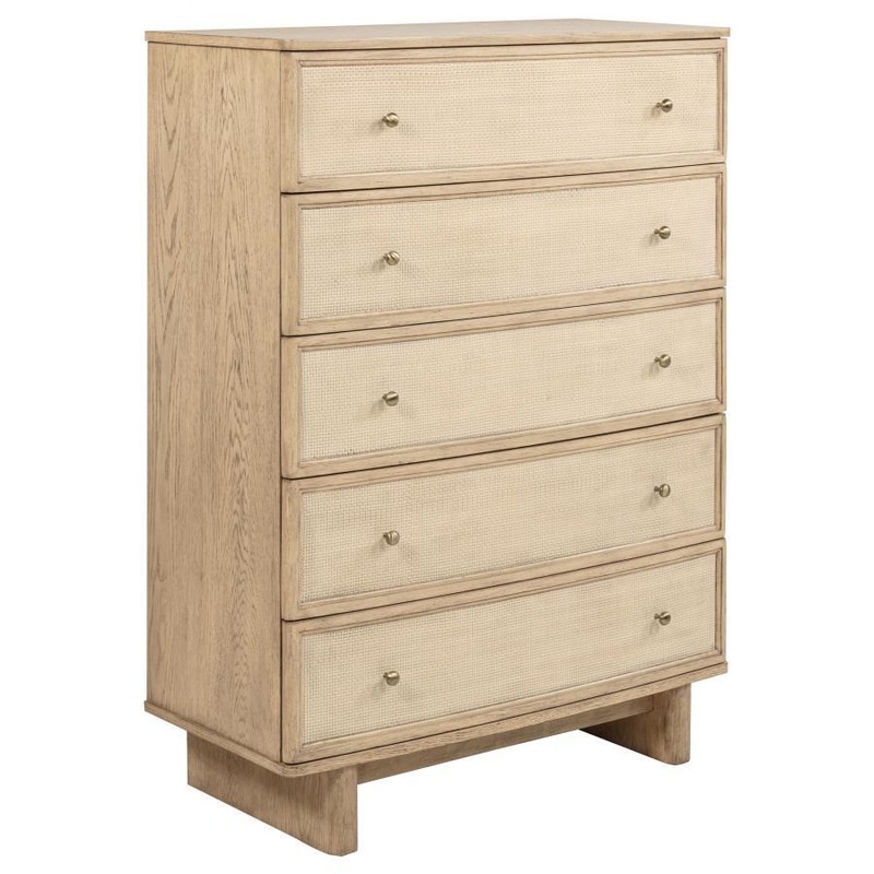 Kailani – 5-Drawer Bedroom Chest Of Drawers – Beige Oak