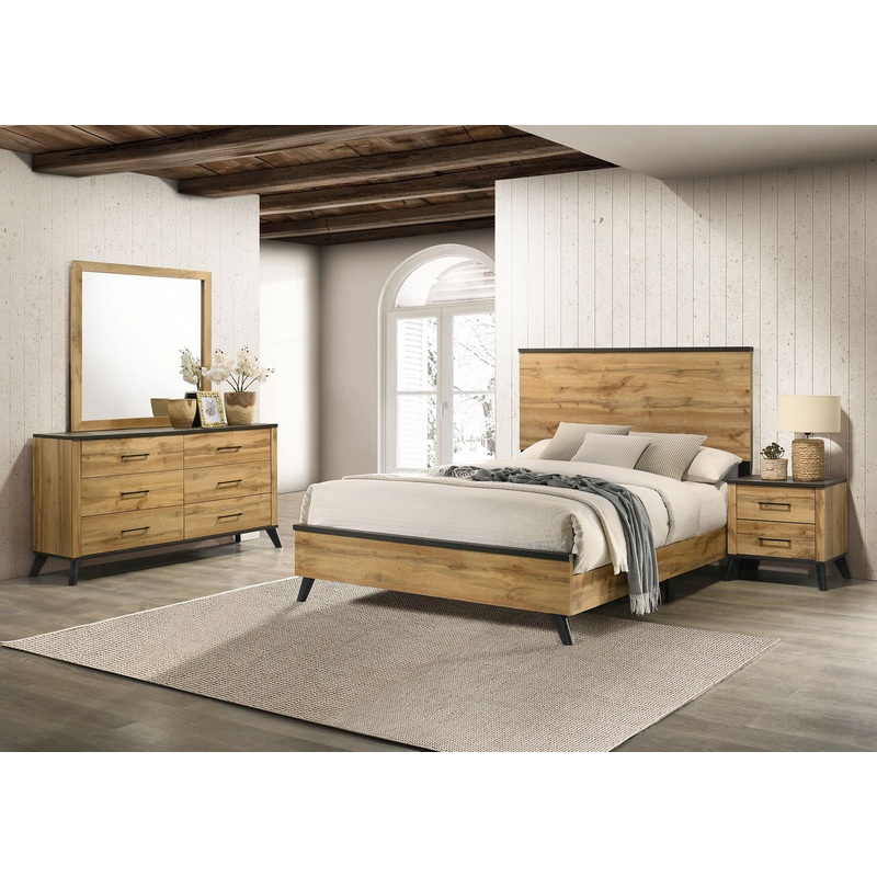 Kaywood – Bedroom Set|Light Brown|4 Pc. Bed, Dresser, Mirror, Nightstand|5 Pc. Bed, Dresser, Mirror, Chest, Nightstand|Queen|King|Full|Twin