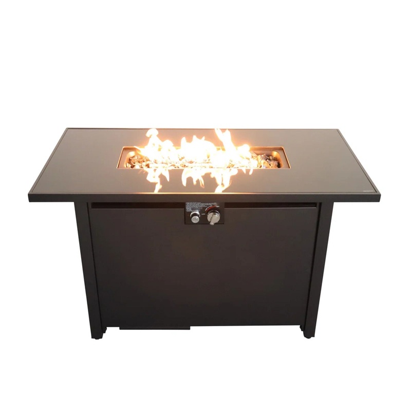 Rectangle Fire Pit, Fuel Versatility – Black