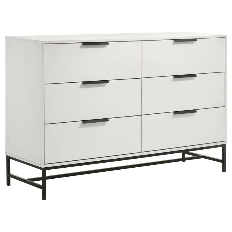 Sonora – 6-Drawer Dresser|White|Dressers|Dresser & Mirror