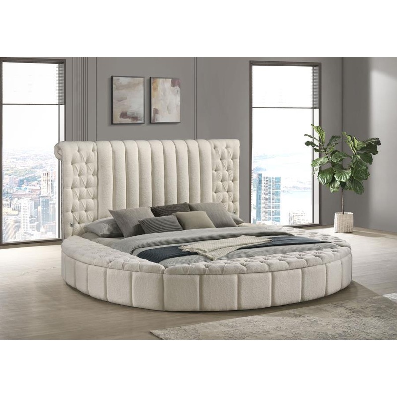 Sonya – Upholstered Round Storage Bed