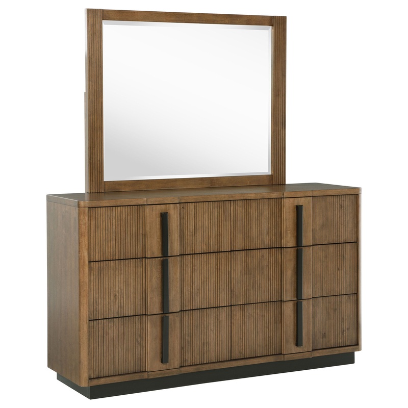 Terrace – 6-Drawer Dresser And Mirror – Ash Brown