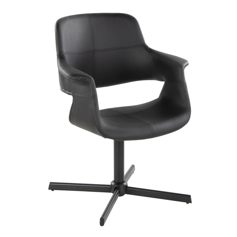 Vintage Flair – Mid-Century Modern Swivel Chair With X – Pedestal – Black
