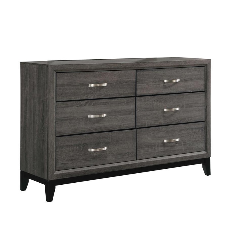 Watson – 6-Drawer Dresser|Dark Gray|Dressers|Dresser & Mirror