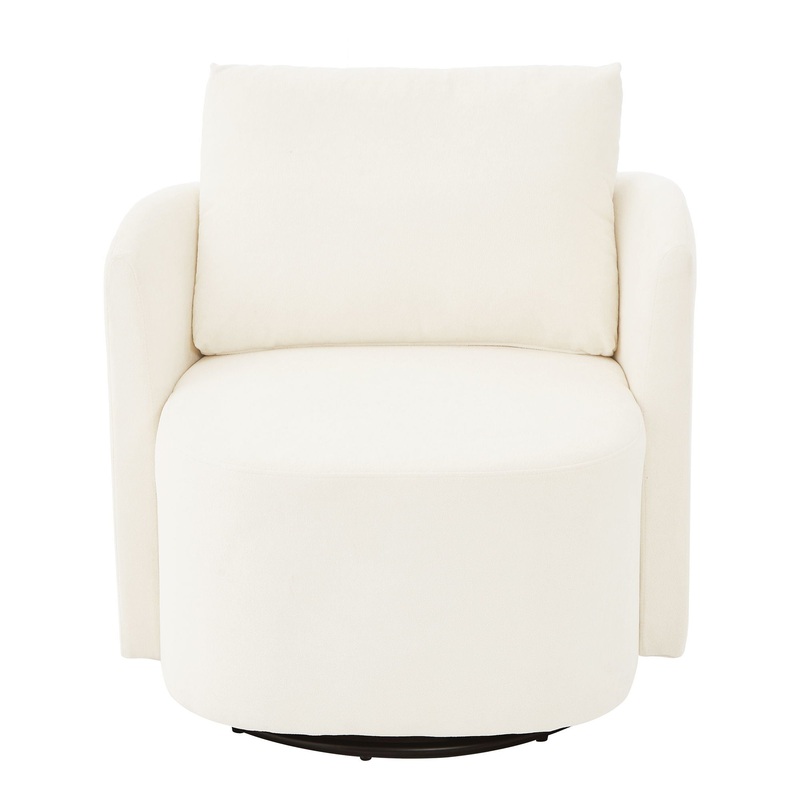 360 Modern Swivel Chair With Upholstered Curved Design