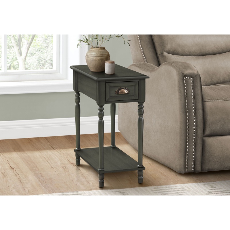 Accent Side Table, 2 Tier, Storage Drawer, Stylish Traditional Design