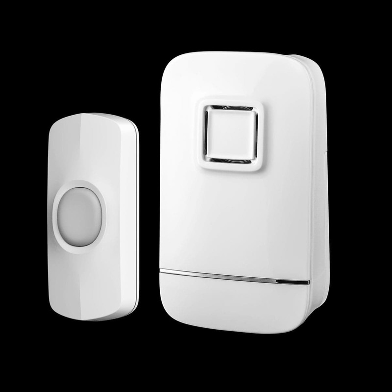 BATTERY-OPERATED WIRELESS DOORBELL KIT WITH 32 CHIMES IP44 LED INDICATOR