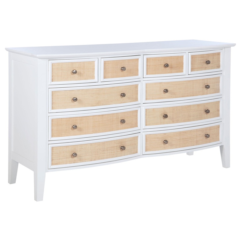 Bexhill – 10-Drawer Dresser|White|Dressers|Dresser & Mirror