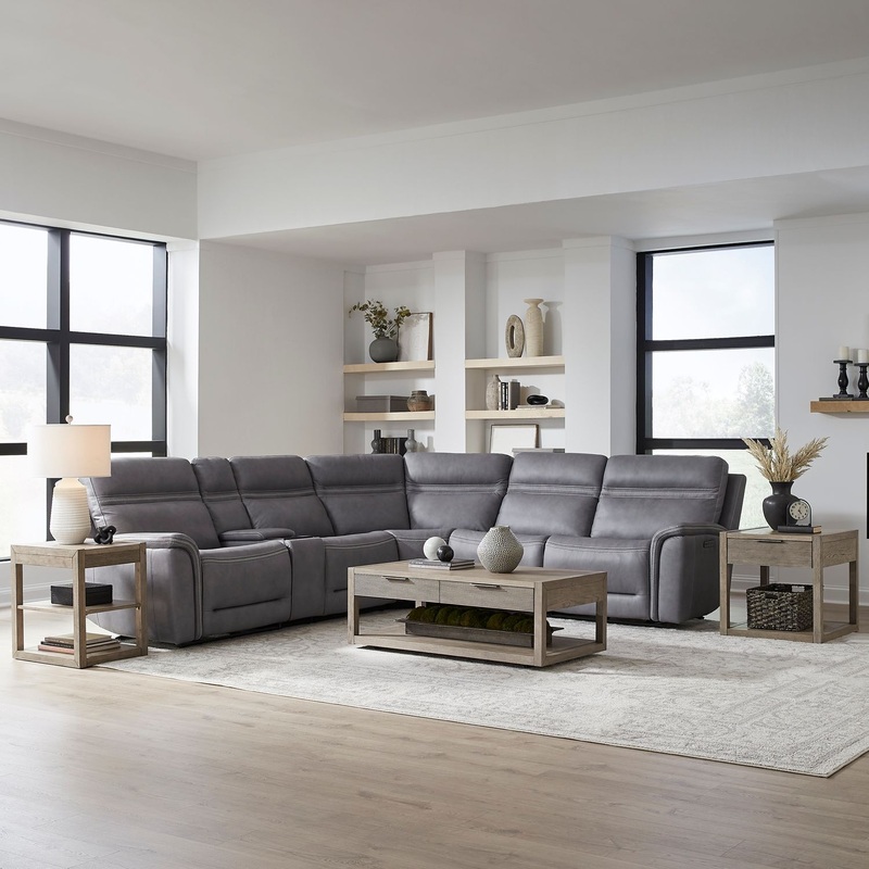 Cooper – 6 Piece Sectional|Gray|Light Brown