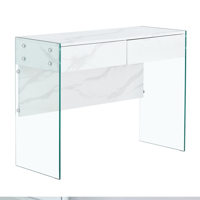 Environmental Protection Minimalist Dresser, Desk, Desktop Computer Desk, With Double Drawer Storage Space, Simple Home, Perfect For Various Styles – White