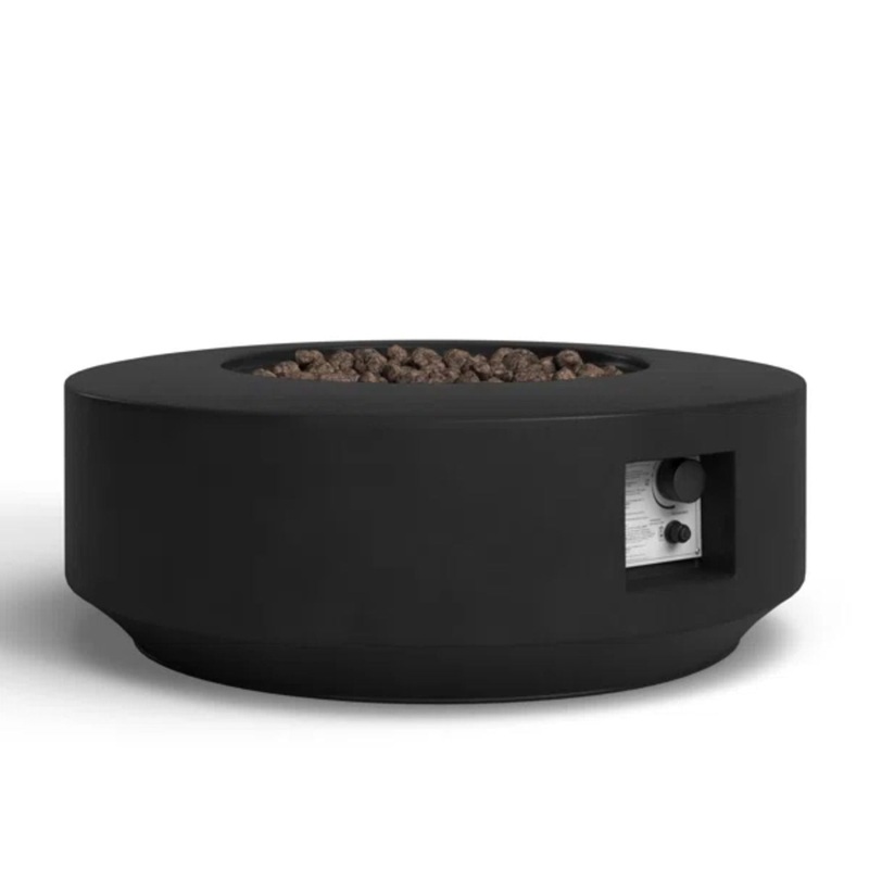 Fibre Reinforced Propane Gas Outdoor Fire Pit Table With Lid – Charcoal