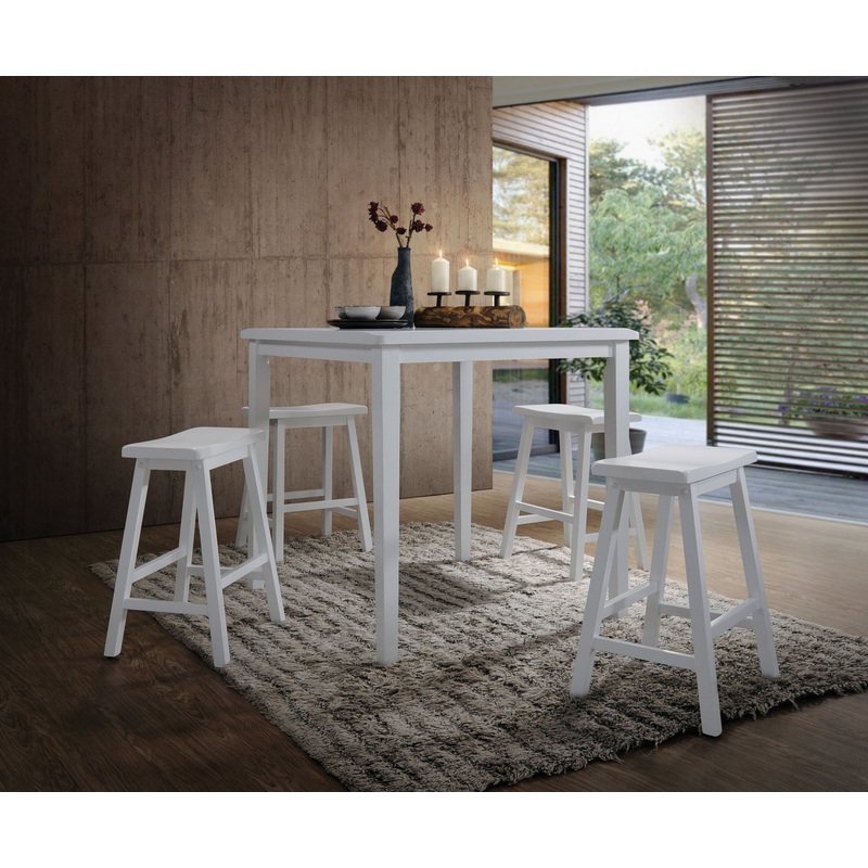 Gaucho – 5 Pieces Pack Counter Height Table Set – White