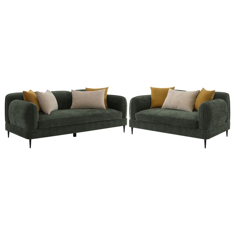 Jade – 2 Piece Chenille Upholstered Sofa Set