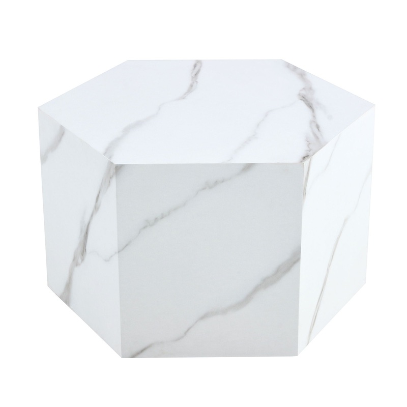 Modern Coffee Table With Complex Texture Patterns, Stylish And Durable Design – White