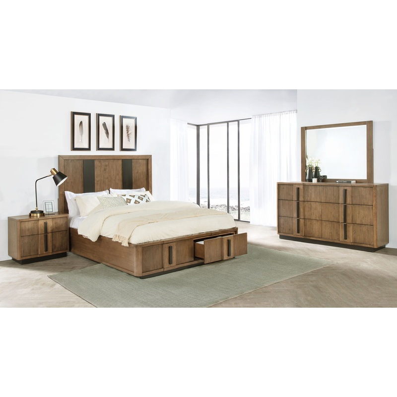 Terrace – Bedroom Set|Light Brown|4 Pc. Bed, Dresser, Mirror, Nightstand|5 Pc. Bed, Dresser, Mirror, Chest, Nightstand|Queen|King|California King