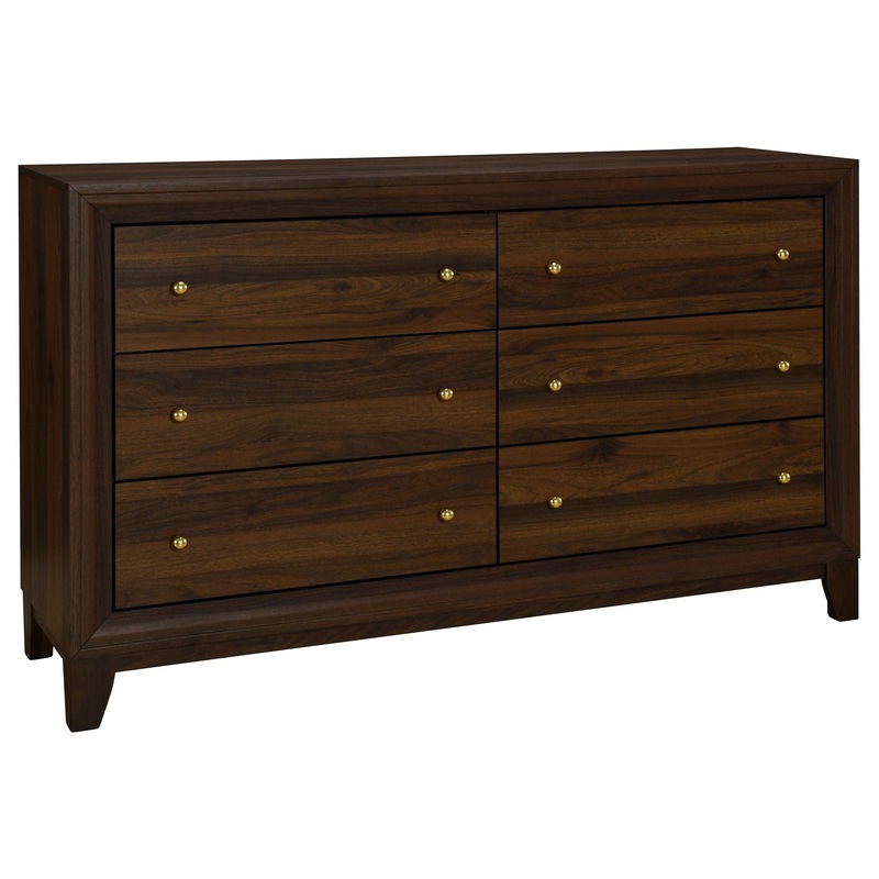 Welsley – 6-Drawer Dresser|Dark Brown|Dressers|Dresser & Mirror