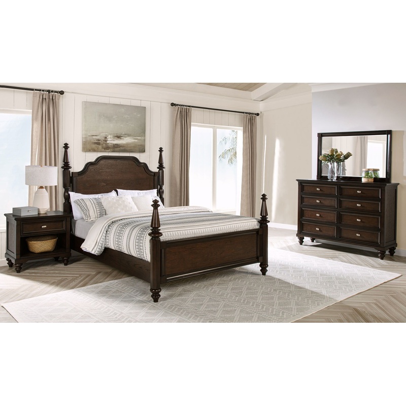 Andover – Bedroom Set|Dark Brown|4 Pc. Bed, Dresser, Mirror, Nightstand|5 Pc. Bed, Dresser, Mirror, Chest, Nightstand|Queen|King|California King
