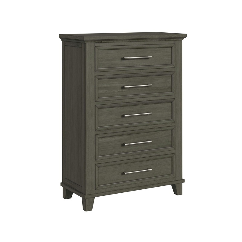 Canterbury – 5-Drawer Chest|Dark Gray|White