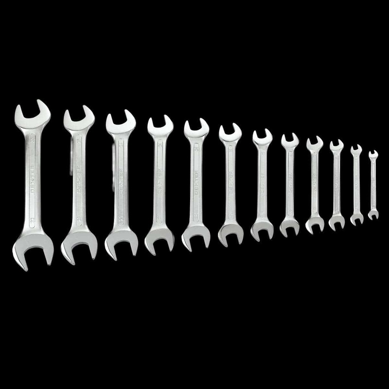 DEXTER SPANNER SET 12 ASSORTED SIZES IN CHROME VANADIUM
