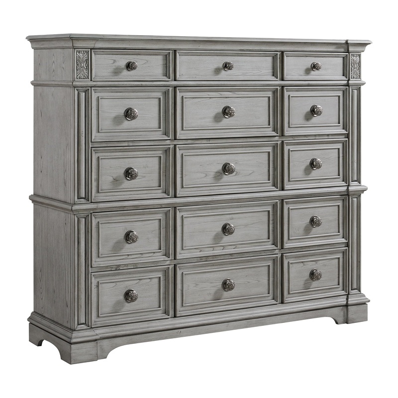 Glenmore – 15-Drawer Mansion Chest – Aged Gray