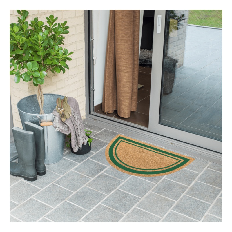 COCONUT DOORMAT GREEN CRESCENT EDGE 38X68 14 MM