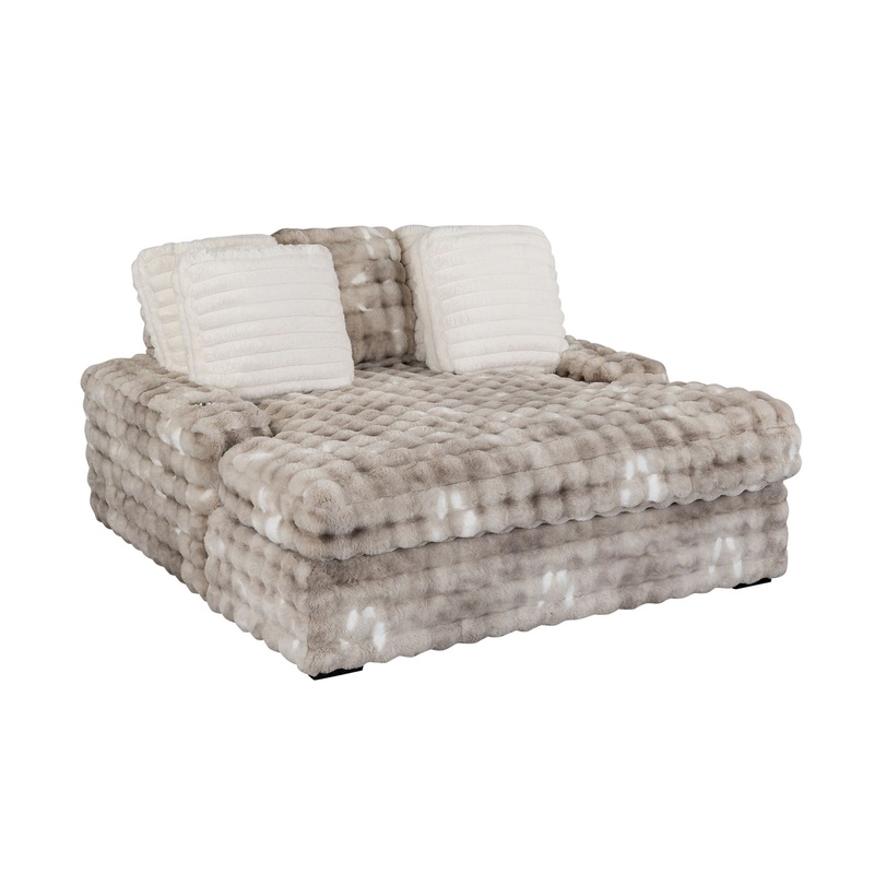 Julia – Lounger Sofa With USB – Gray