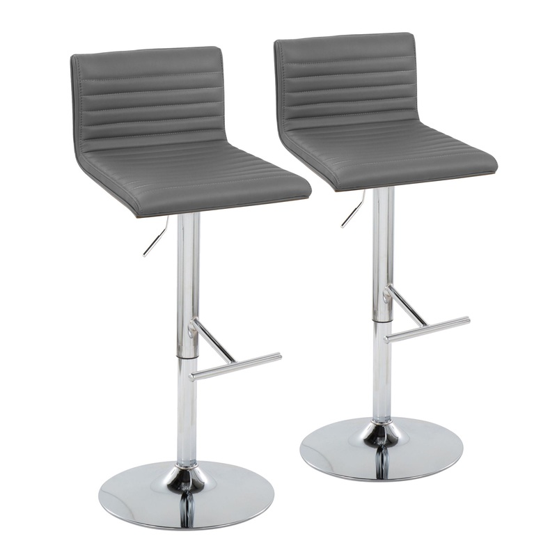 Mason – Contemporary Adjustable Barstool & Swivel With Straight T Footrest (Set of 2)