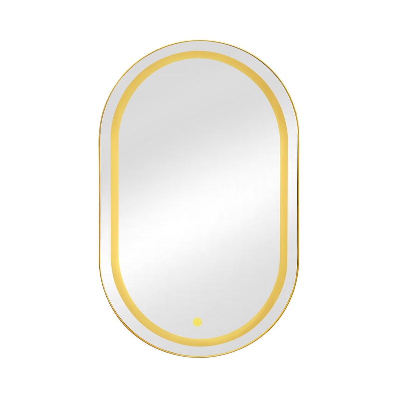 Oval Medicine Cabinet Mirror Bathroom Mirror With Storage Wall Mounted Medicine Mirror Cabinet With LED – Golden