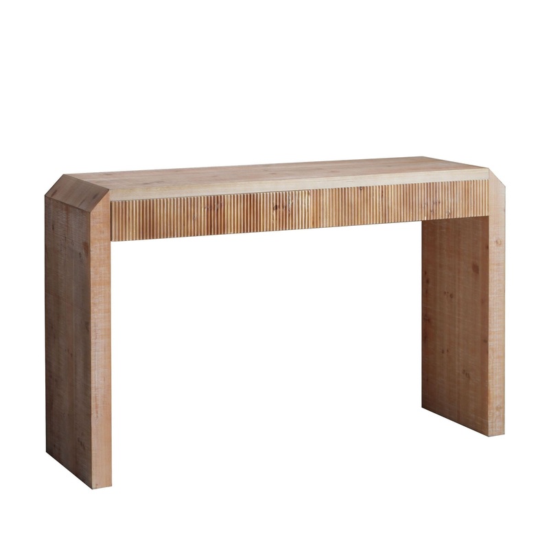 Rustic Modern Console Table With Drawer Storage – Natural Wood