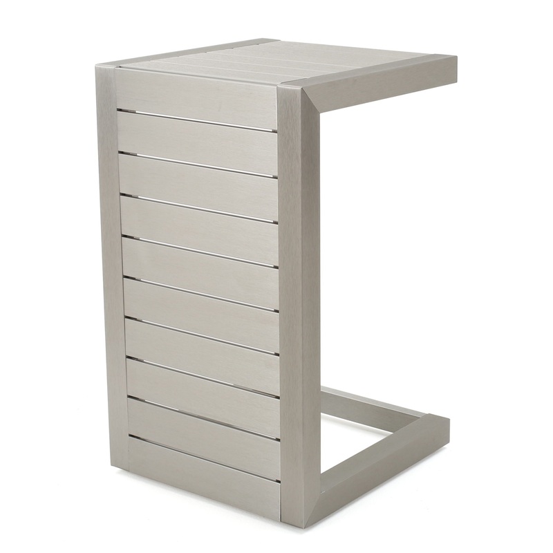 Aluminum Outdoor C – Shaped Side Table For Patio