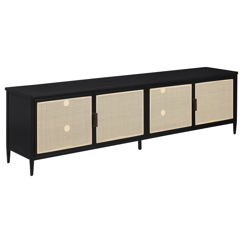 Amherst – 78 4-Door Metal TV Stand Media Console – Black