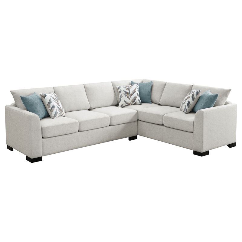 Ashford – Chenille Upholstered Sleeper Sectional Sofa – Greige