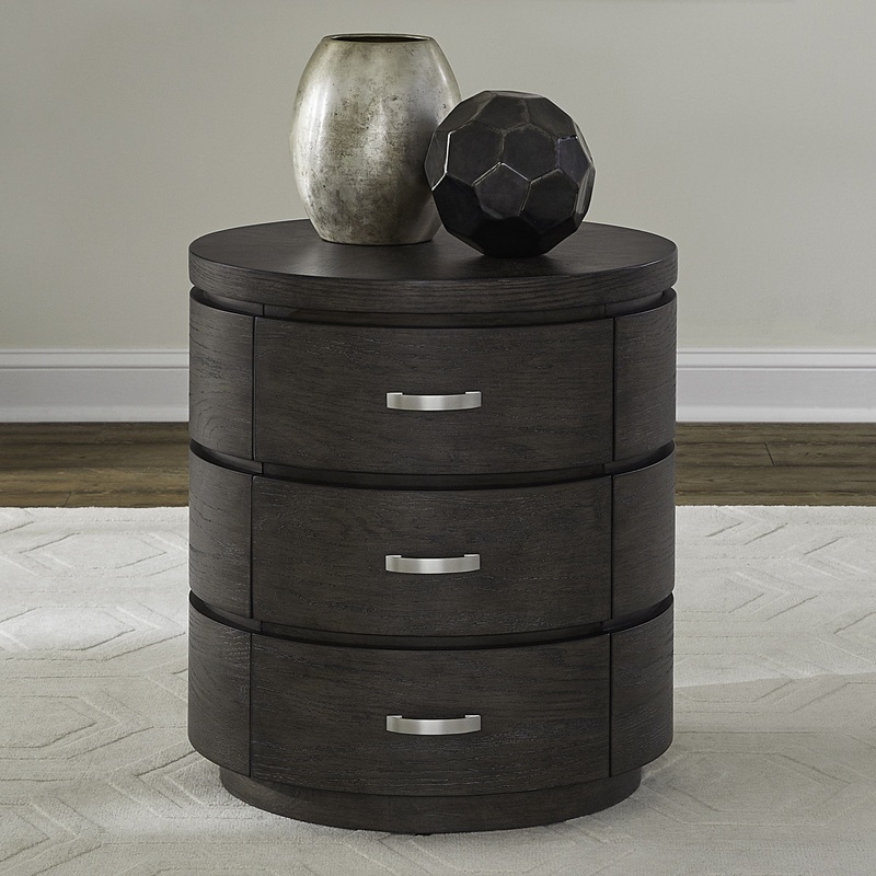 Cascade Falls – Round End Table – Satin Espresso