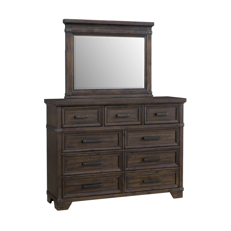 Colorado City – Dresser And Mirror Set – Charcoal
