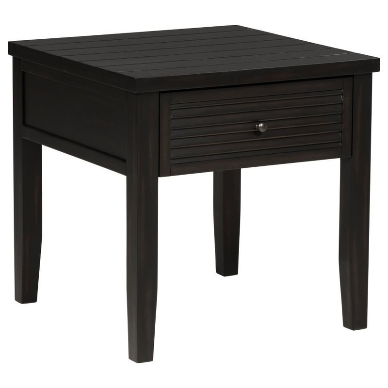 Concord – 1-Drawer Square End Table – Distressed Java
