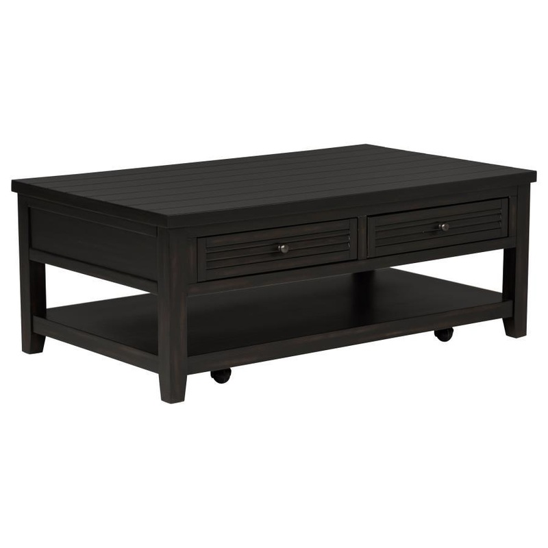 Concord – 2-Drawer Rectangular Coffee Table – Distressed Java