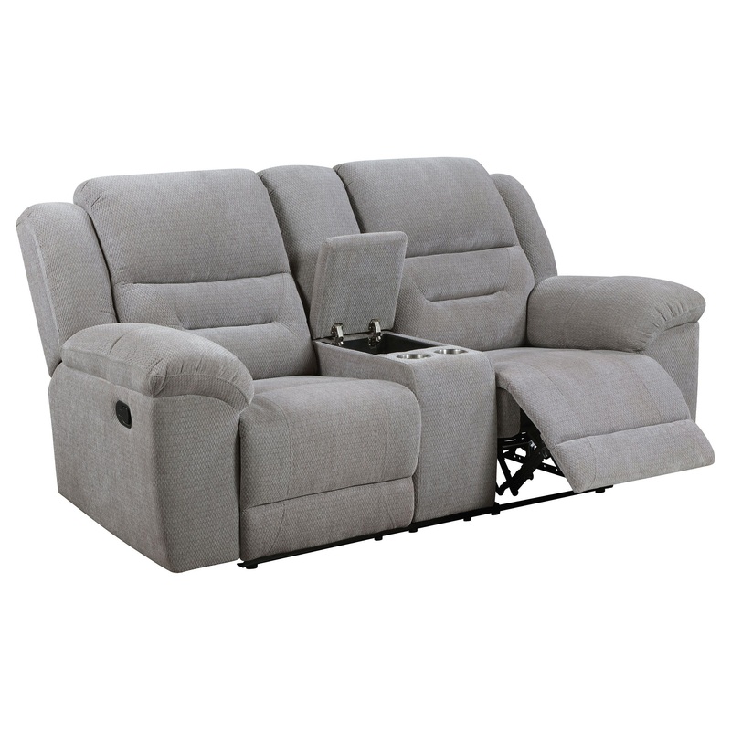 Gilson – Chenille Upholstered Reclining Loveseat – Gray