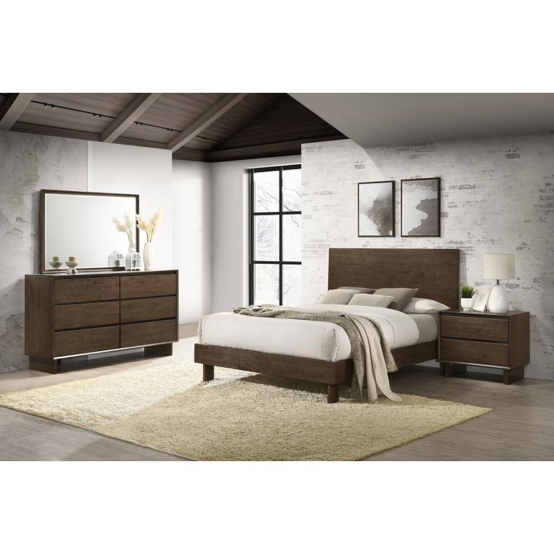Glenwood – Bedroom Set|Dark Brown|4 Pc. Bed, Dresser, Mirror, Nightstand|5 Pc. Bed, Dresser, Mirror, Chest, Nightstand|Queen|King