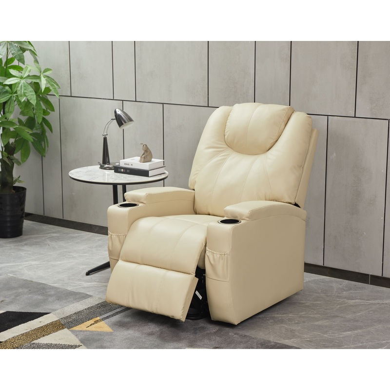 Modern Recliner Chair With Cup Holders, Remote Control