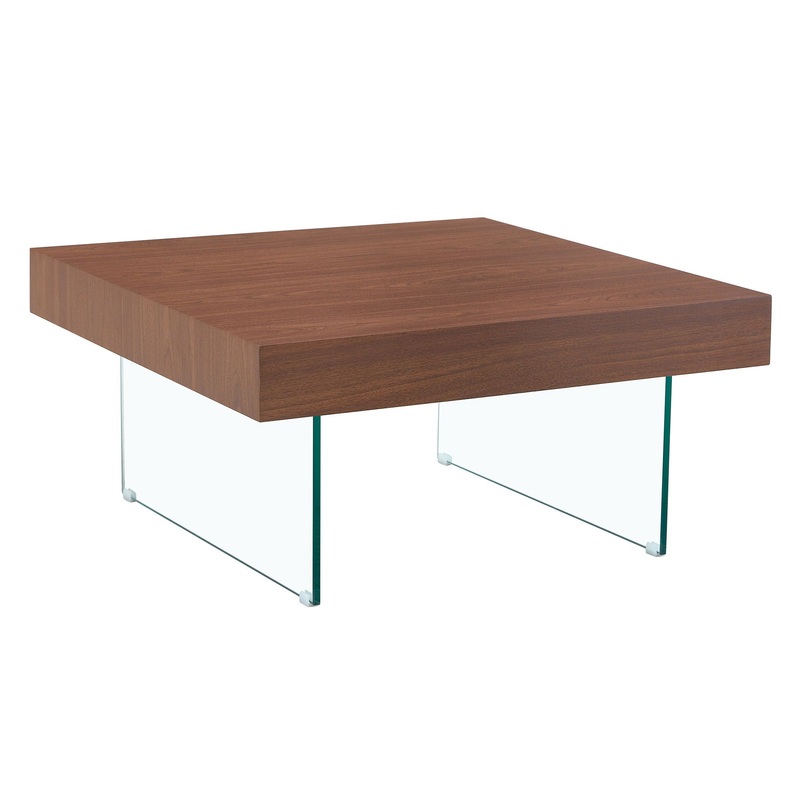 Natural Style Coffee Table With Glass Legs – Wood Grain Texture