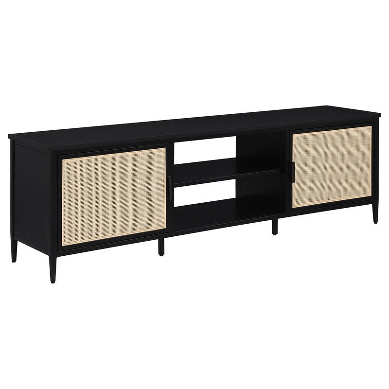 Amherst – 70 2-Door Metal TV Stand Media Console – Black