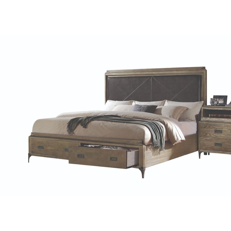 Athouman – Storage Bed|Weathered Oak|King