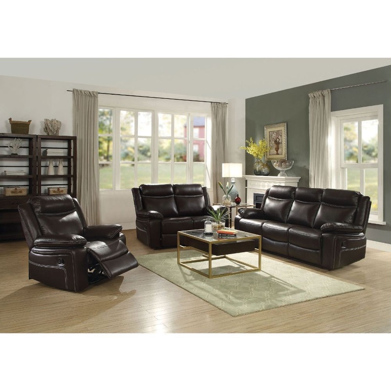 Corra – Motion Loveseat – Espresso Synthetic Leather