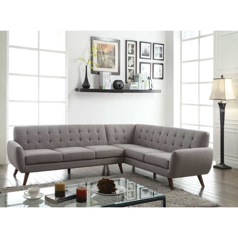 Essick – Sectional Sofa – Light Gray Linen