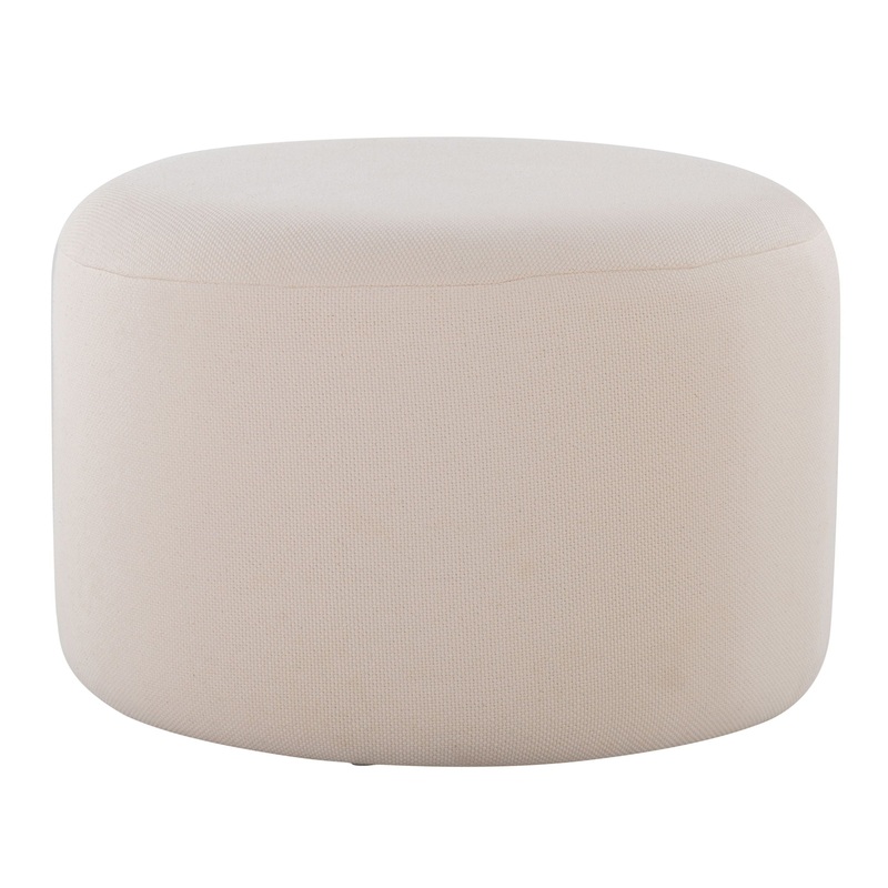 Large Round Pouf – Knitted Beige