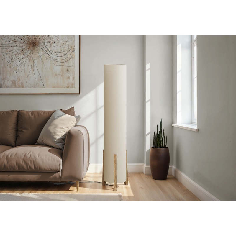 Lighting, Floor Lamp, Wood Look, Contemporary – Brown