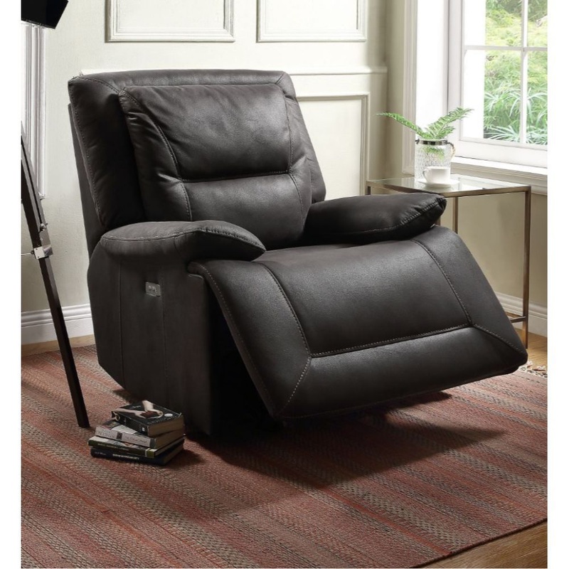 Neely – Power Motion Glider Recliner – Charcoal Fabric