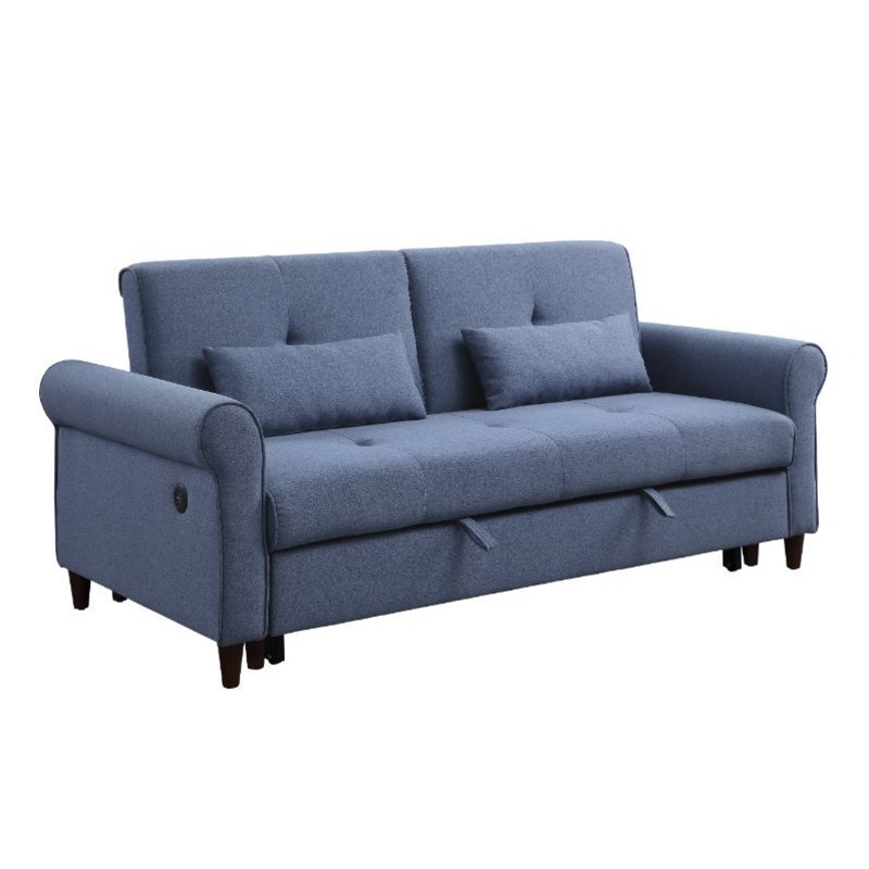 Nichelle – Sofa With Sleeper – Blue Fabric