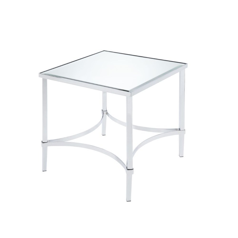 Petunia – End Table – Mirrored & Chrome