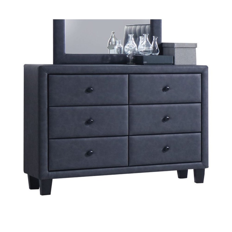 Saveria – Dresser – Two Tone Gray Synthetic Leather